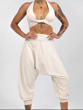 Women’s Cream Harem Jogger Pants
